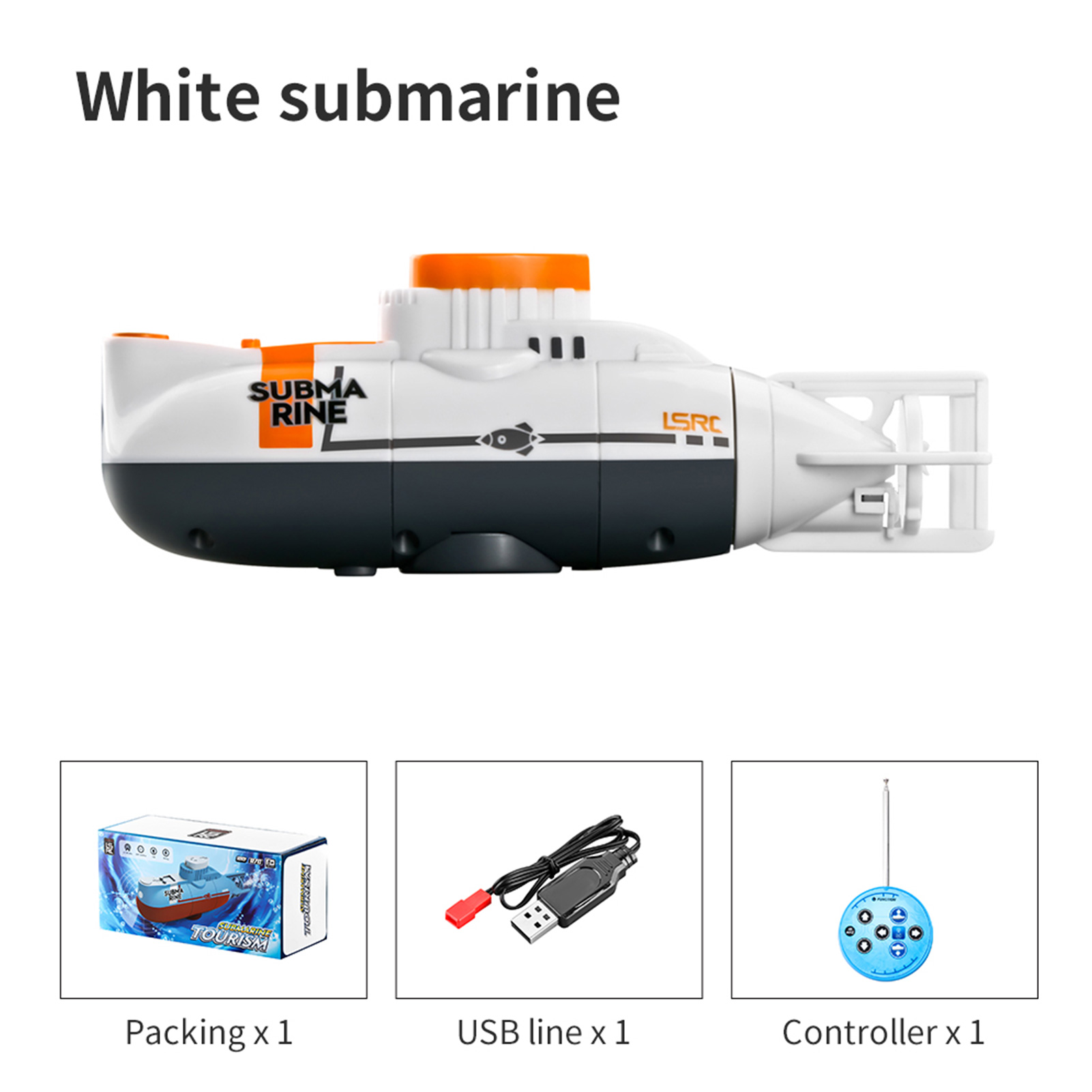 Mini RC Submarine 0.1m/s Speed Remote Control Boat Waterproof Diving RC Simulation Model Toys for Kids Boys ChildrenType:Black