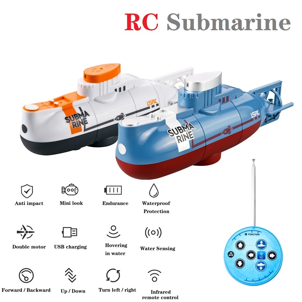 Mini RC Submarine Remote Control Boat Waterproof Diving Toy Simulation Model Gift for Kids Boys Girls Gift military education