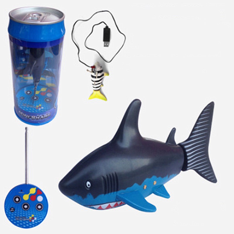 Mini Remote Control Shark Toys Diving Toys Electric Remote Control Fish Children Fish Tank Swimming Pool Toys Novelty Toy BoysOrigin:China,Type:Black