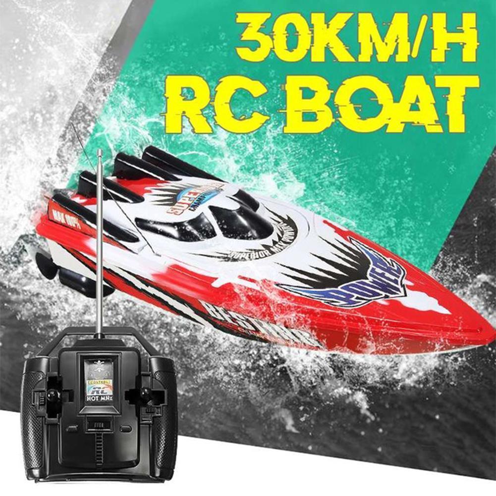 Boat 30km/h High Speed Racing Rechargeable Batteries Remote Control Boat for Children Toys Kids Christmas Gifts 33x11x9cm