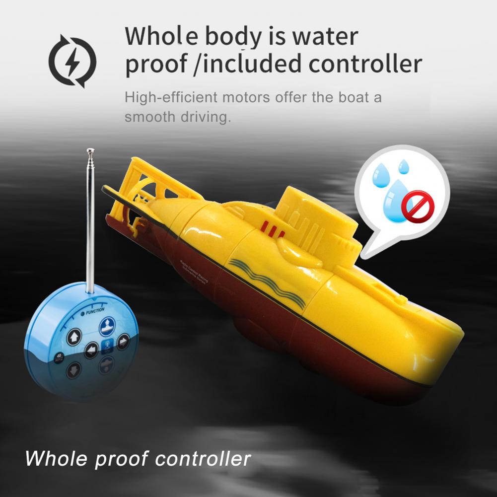 RC Submarine Speedboat 0.1m/s Speed Mini Remote Control Boat Waterproof Diving Toy Simulation Model Gift Toy for Kids Adults