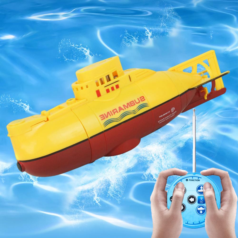 1 Set RC Submarine Toy 6 Channels Rechargeable Waterproof Collision-Resistant Model Toys Remote Control Speedboat Children Gift