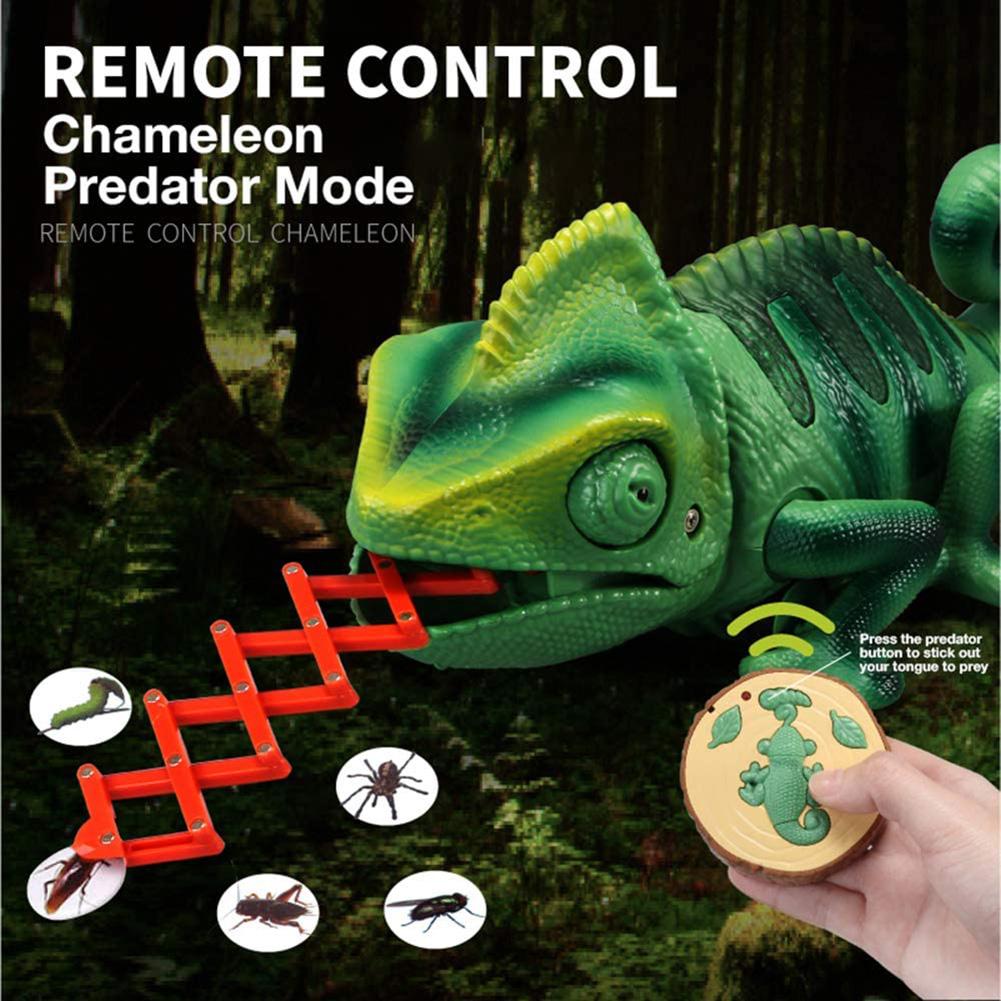 Remote Control Chameleon Toy Realistic Animals Shape Infrared RC Simulated Electric Halloween Party Prank Children Gift