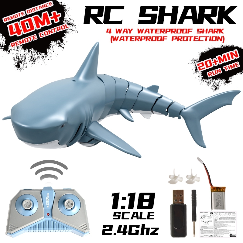 Remote Control Shark 2.4G Waterproof Remote Control pool Toy fish Electric Remote Control water shark Toy Children Gift