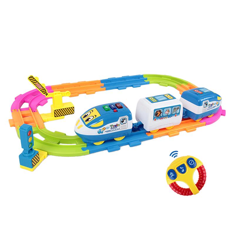 Kids Electric Train Toys Set Train Diecast Slot Toy Fit Funny Track Toy Educational Cartoon Toy for Kids Children (No Battery)