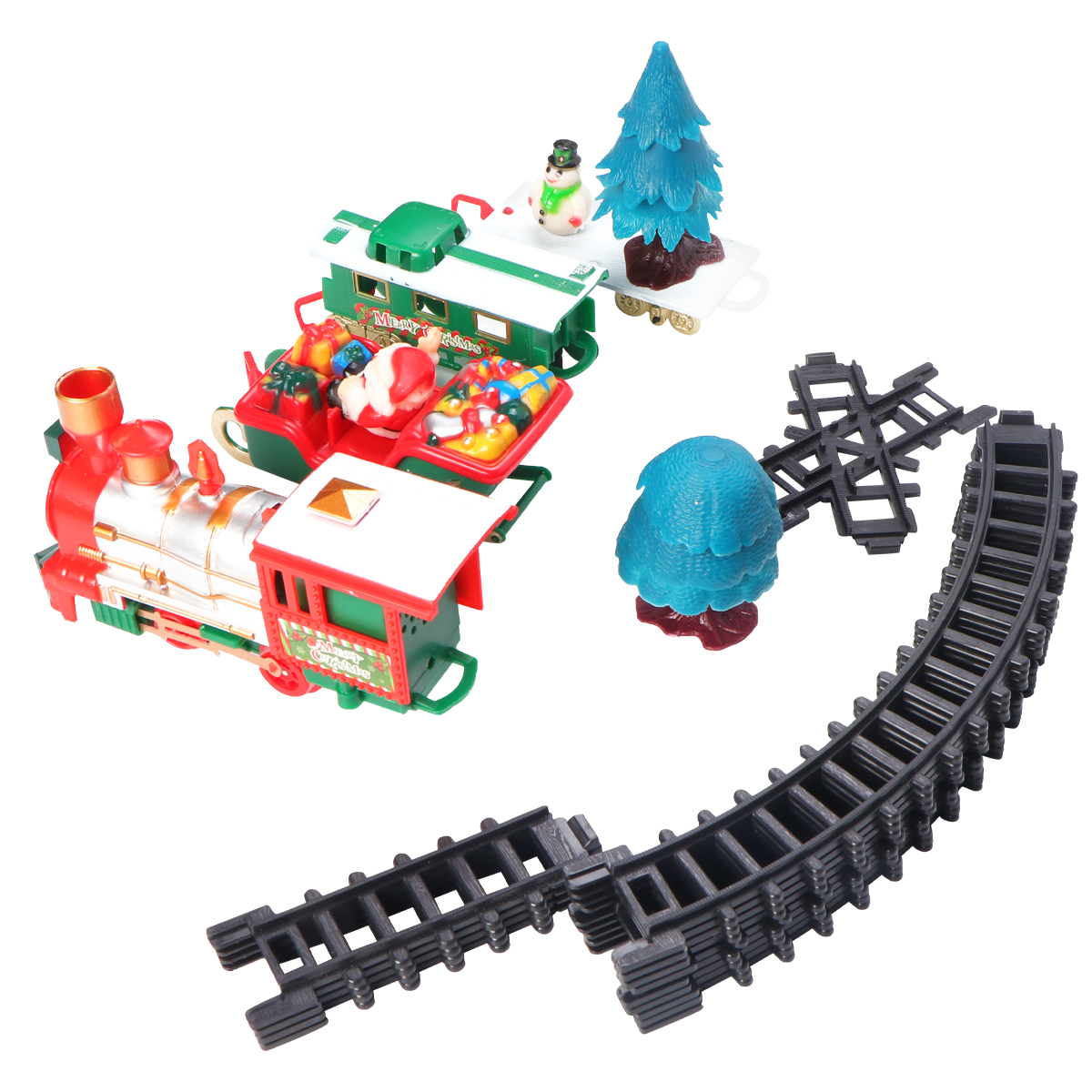 1pc Electric Funny Christmas Train with Lights Christmas Gift for Toddler Kids ChildrenType:Red