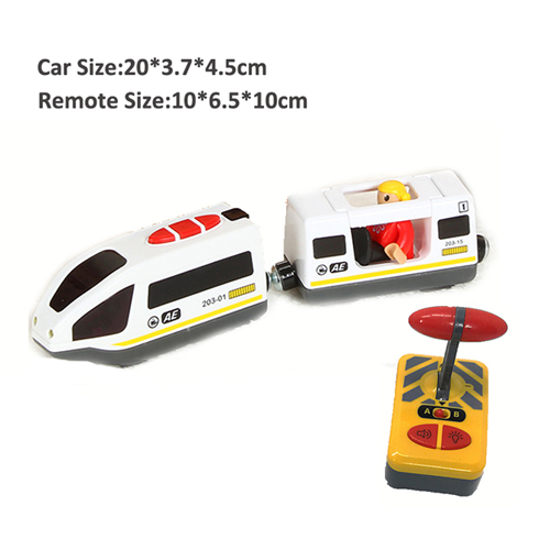Toys for Children Remote Control Electric Train Toy Magnetic Slot Compatible with All Brand Wooden Track Car Toy Kids GiftType:white
