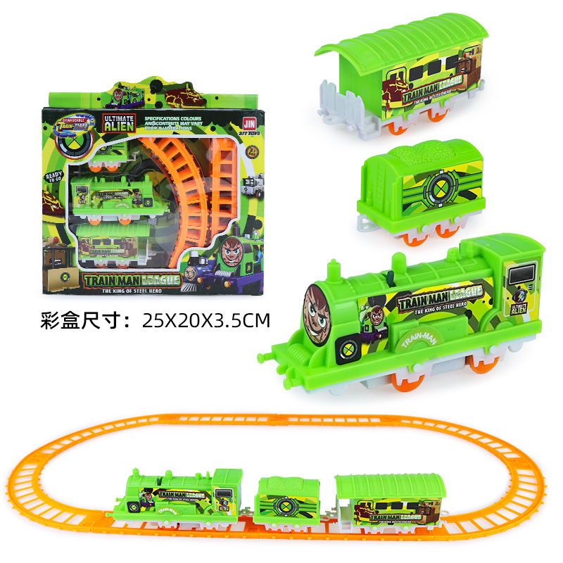 Christmas Thomas Urban Rail car children's toy Variety dinosaur rail car block assembly carType:Green