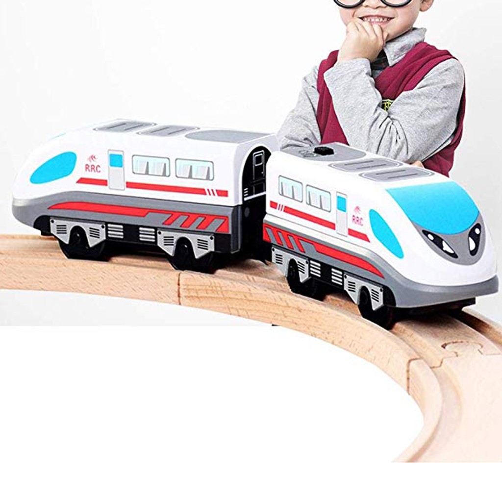 New Electric Train Magnetic Track Hape Steam-Era Freight Train Classic Children's Locomotive Toy For Thomas BRIO Wooden Track