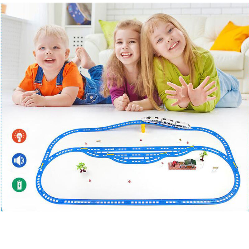 RC Electric Train Christmas Toy Train Model Railway Set  Remote Control Trains Toy Electric Christmas Trains For Children Gifts