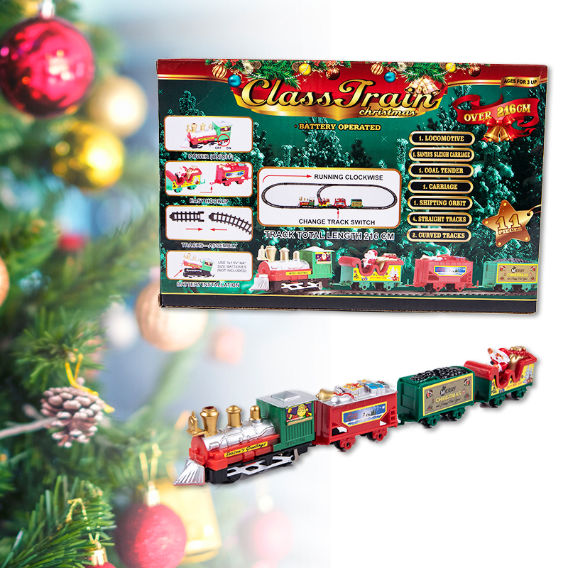 2022 Christmas Electric Rail Car Building Block Track Set Transportation Toy Brick Train Xmas New Years Gift Rail Car