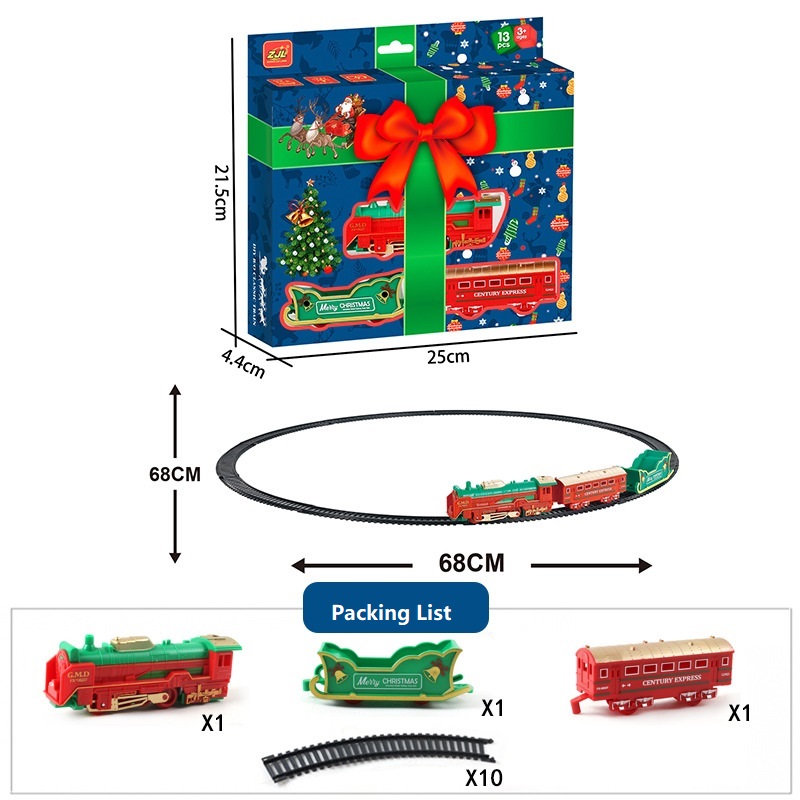 Children Plastic Electric Lighting Track Train In Red and Green Electric Car For Boys As Christmas Gift Birthday PresentType:white