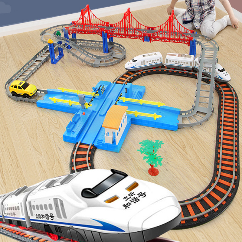 New Electric Train Toy Rails Train Model Children's Railway Set Trains High Speed Rails RC Trains Set Simulation Model Toy Set