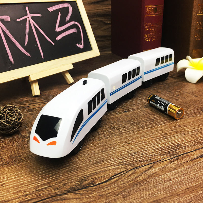 Wooden Tracks Train Railway Accessories Remote Control Electric Train Magnetic Rail Car Fit for Thomas Train Track Toys for KidsType:white