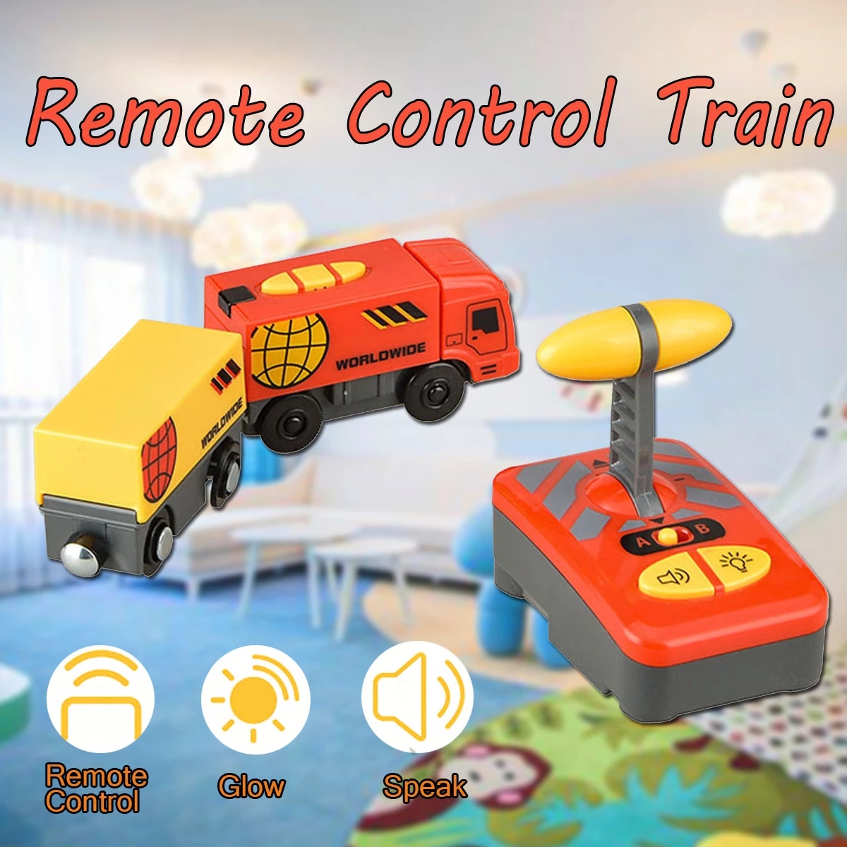 Remote Control RC Electric Rail Train Toys Set Connected with Wooden Railway Track Present Gift rc train for Children Kid