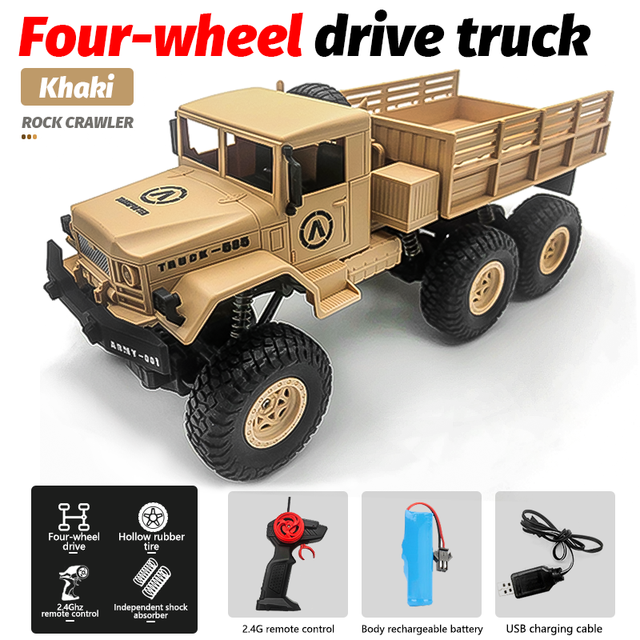 RC Military Trucks 1:16 4WD Off Road Remote Control Truck 2.4Ghz Army Toy Vehicle for Kids Boys GirlsType:white