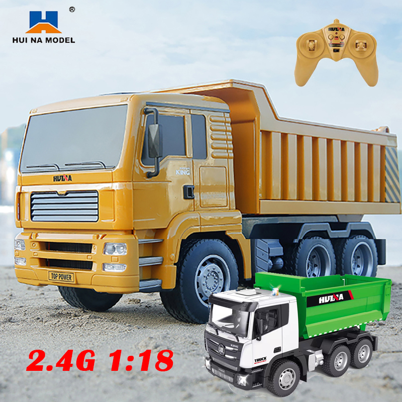 HUINA 1332 RC Dump Truck Caterpillar 1:18 6CH Car Truck Electric Car Engineering Vehicle Excavator 2.4G Radio Controlled Toys