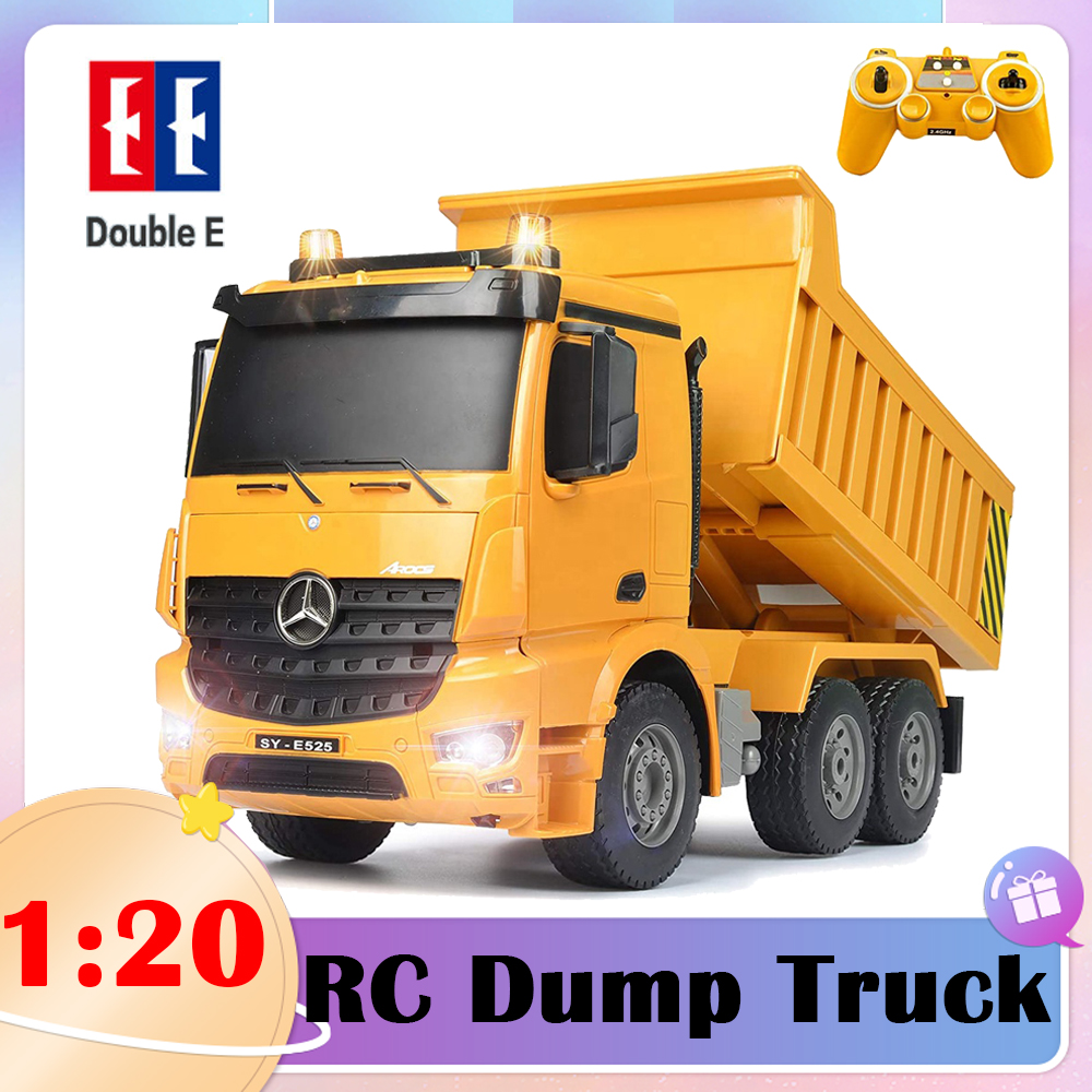 Double E E525-003 RC Dump Truck 1:20 Remote Control Dumper Transporter Engineering Vehicle with Light and Sound Toys for Boys