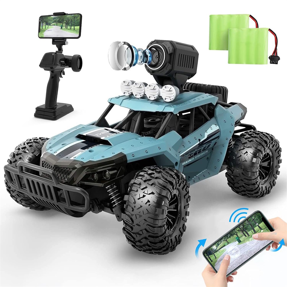 2 Batteries Deerc DE36W Wifi RC Car Camera HD 720P FPV RC Car Toys For Children 20KM/H High-Speed Drift Racing Truck Vehicle