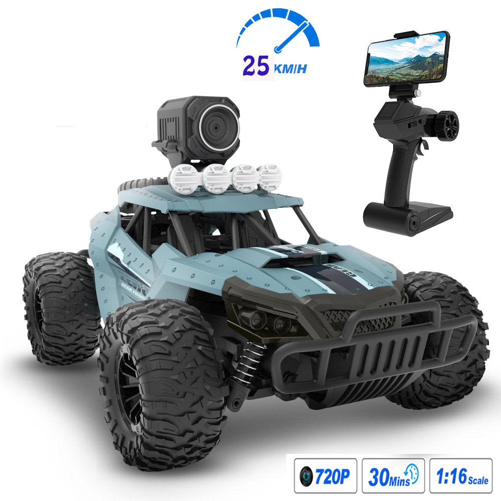RC Car With Camera Full HD 720P 1:18 25KM/H High-Speed Racing Drift Car Wifi Camera Remote Control Car Toys For Children