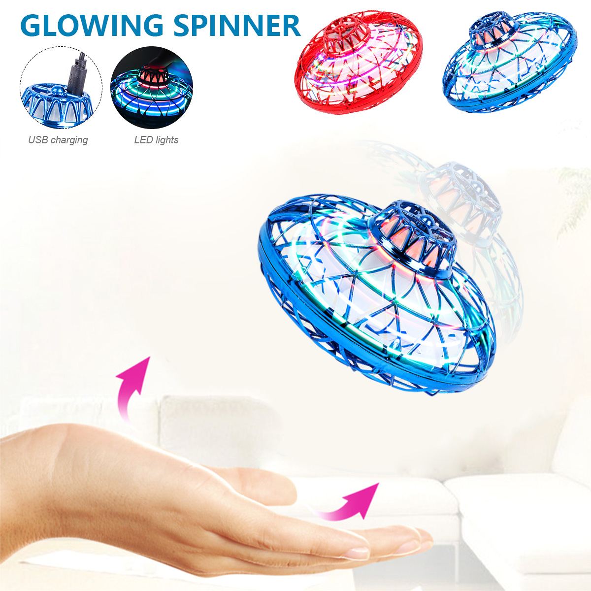 Flynova Pro Flying Ball Boomerang toy Hand-Controlled Flying Mini UFO Magic Controller Fly Orb Spinner Drone Childrens Christmas