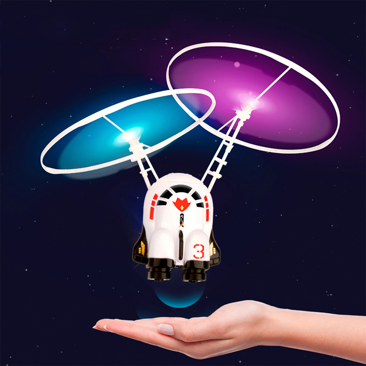 Space Flight Flying Helicopter USB Charging Flying Explorer Toys Aircraft LED Light Flying Suspension Induction Helicopter
