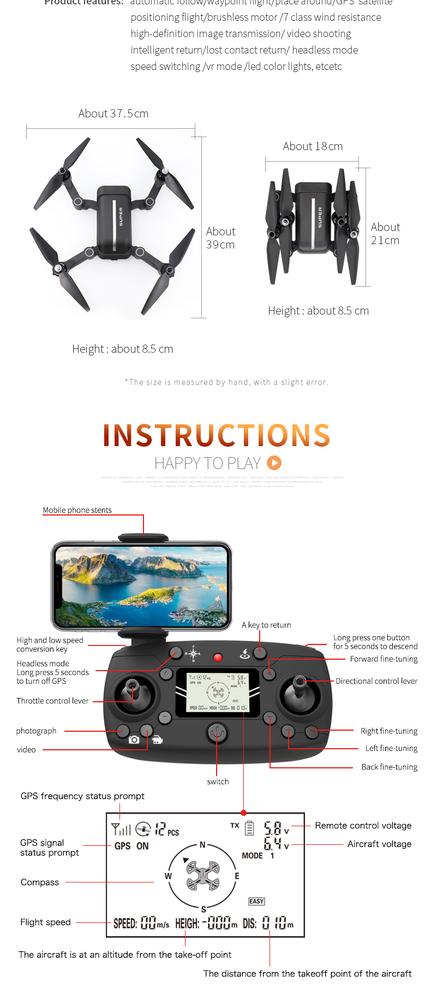 Drone GPS 2020 New X28 WIFI FPV Mini Drone with Wide Angle HD 4K Camera Hight Hold Mode RC Foldable Quadcopter Drone Gift