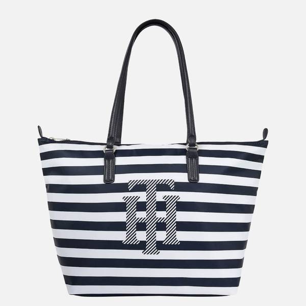 Tommy Hilfiger Women's Poppy Tote Bag - Navy Blue Stripes