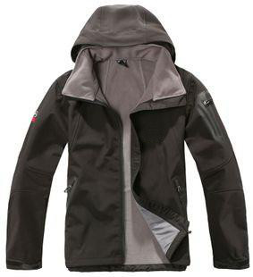 Men's Soft Shell Hooded Jacket Asphalt Grey