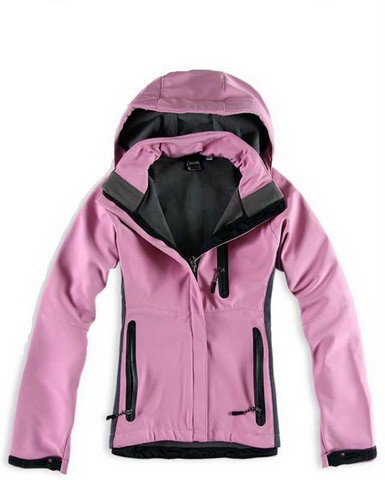 Women's Soft Shell Hooded Jacket Pink